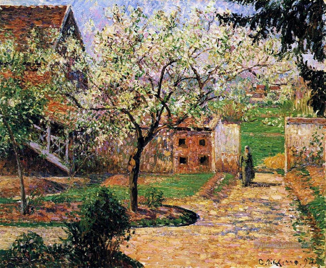 prunier en fleurs eragny 1894 Camille Pissarro paysage Peintures à l'huile